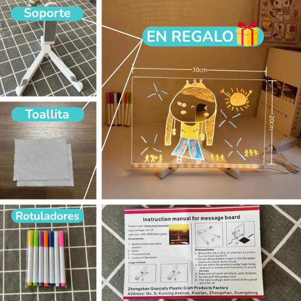 BrilloPad™ Pizarra luminosa LED